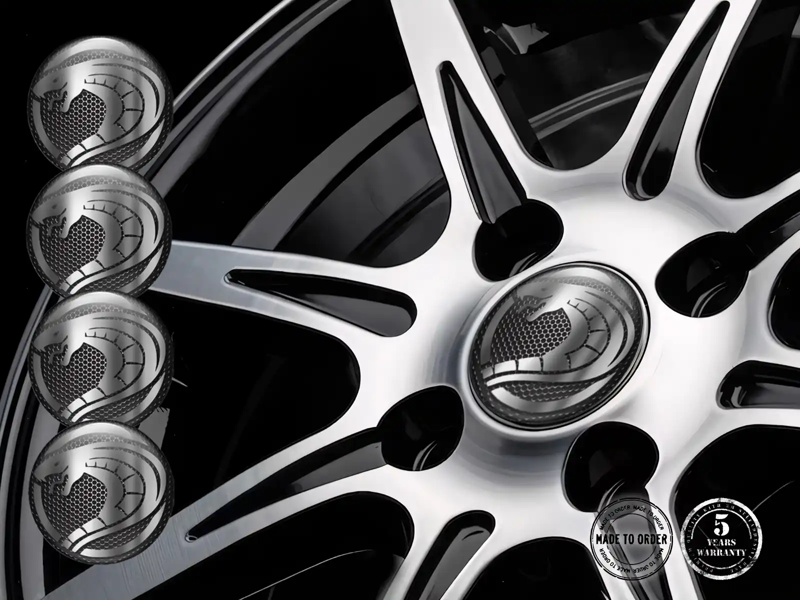 Wheel emblems Premium Style Pro Brand Luxury Wave